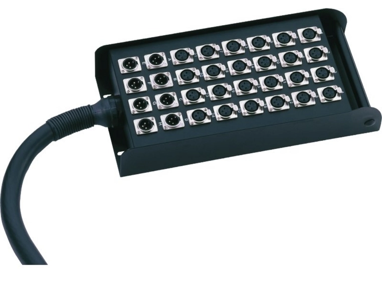 Stageboks 24/8, Metallboks med håndtak 30m - multikabel 